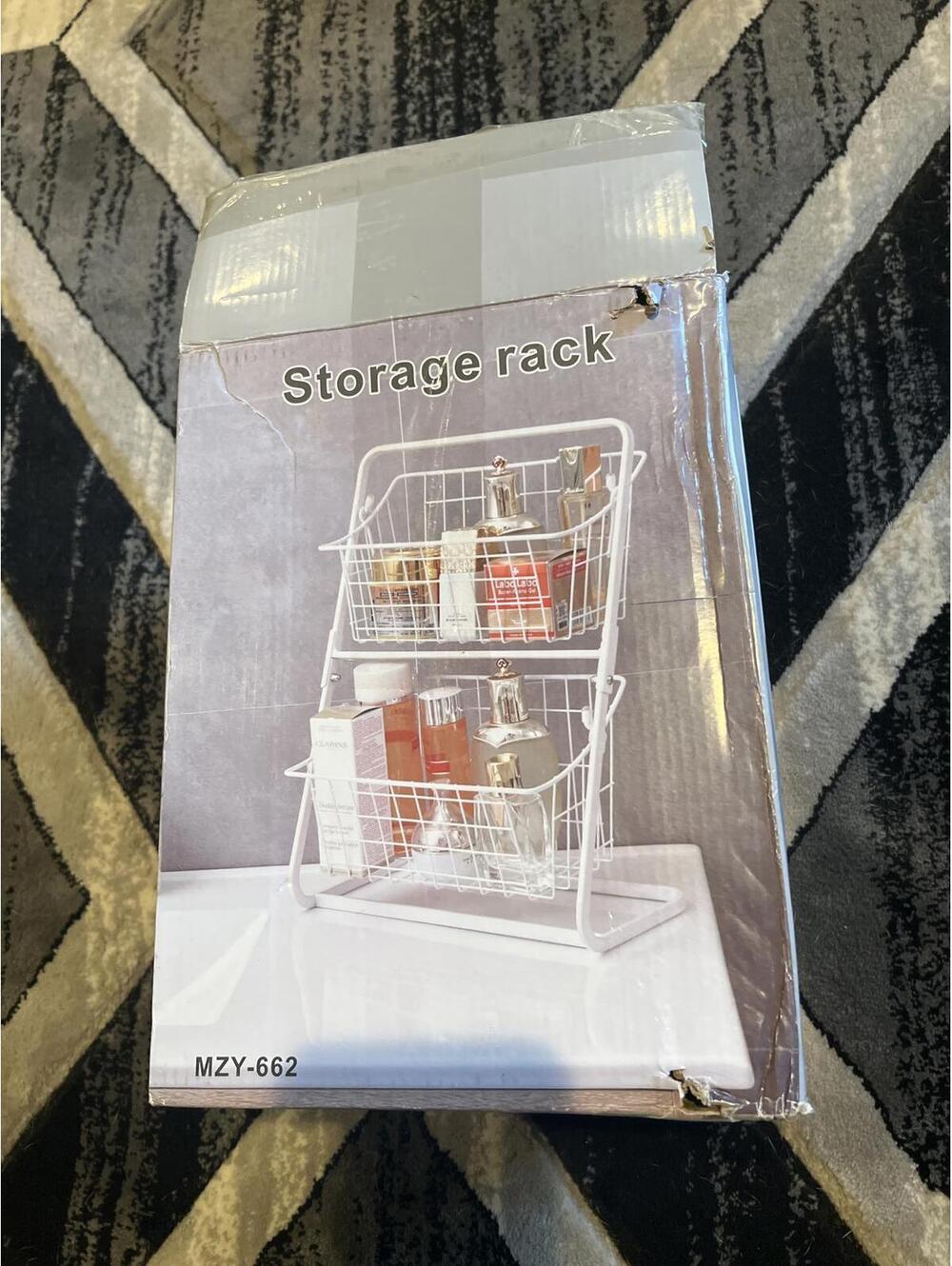 White Two-Tier Storage Rack Organizer
